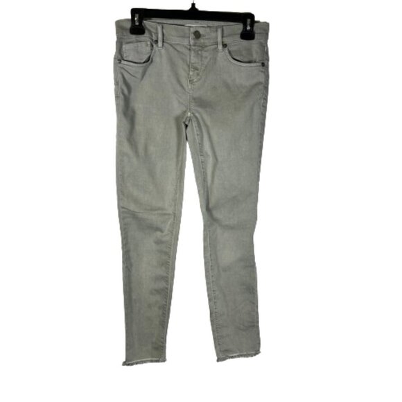 Loft‎ Womens Jeans Modern Skinny Crop Raw Hem Stretch Light Sage Green Size 25 - Picture 1 of 9